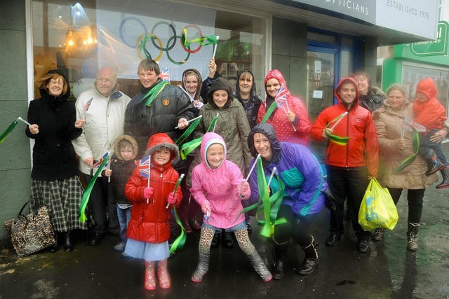 Some of the soggy but cheerful crowds in Cleveleys