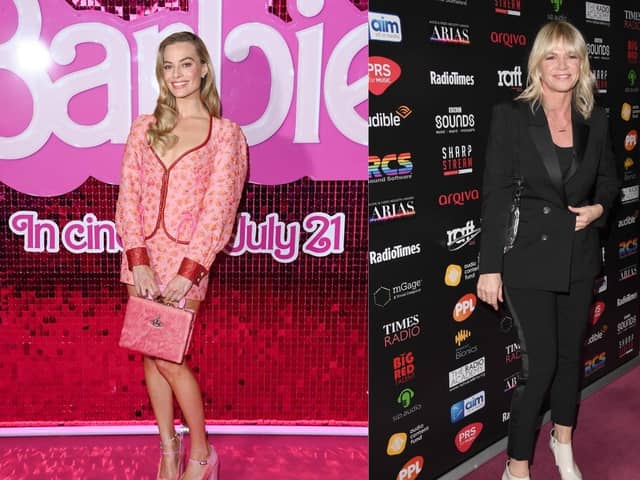 Left: Margot Robbie. Right: Zoe Ball.