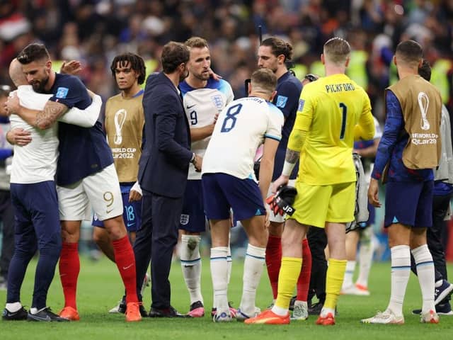 Gareth Southgate consoles England captain Harry Kane after their World Cup exit last weekend   Picture: GETTY IMAGES
