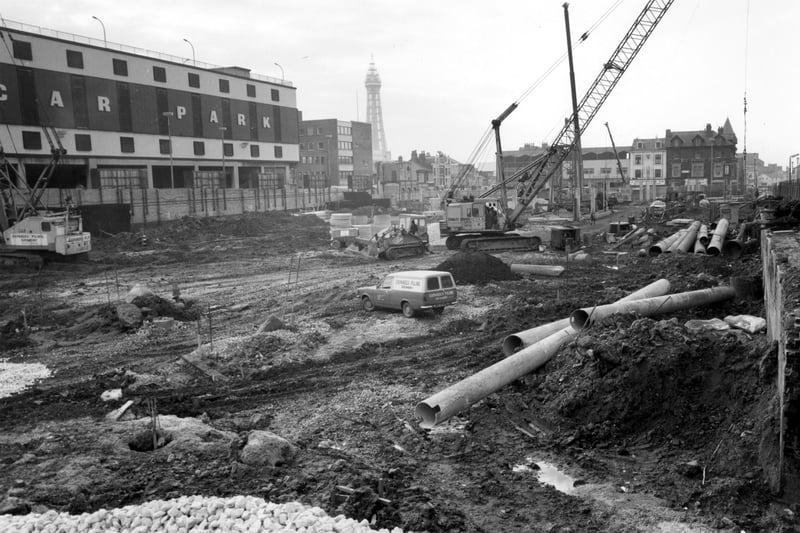 With the old railway station gone, work began on the car park and shopping complex which became Fine Fare, Wilkinsons, Food Giant... it has been flattened again as part of the Talbot Gateway