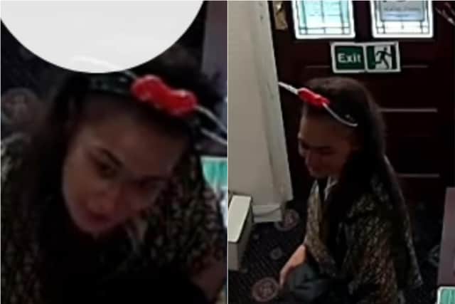 Officers want to speak to this woman following a robbery at a hotel in Blackpool (Credit: Lancashire Police)