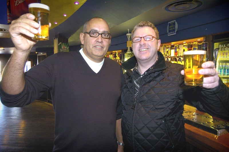 Manager of Cahoots Dave Daly (left) and Joe Curran toast the success of Blackpool's Licensees' Forum