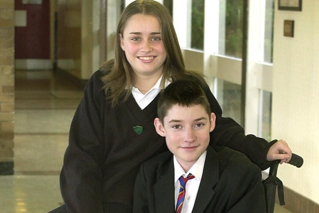 15 year old Lisa Wood and her brother Jeff (12) in 2002. Lisa had been nominated for Young Citizen Award