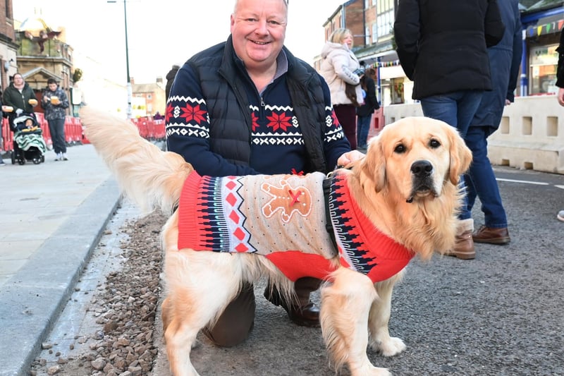 Even four-legged friends dressed up to join in the fun at Kirkham Christmas parade.