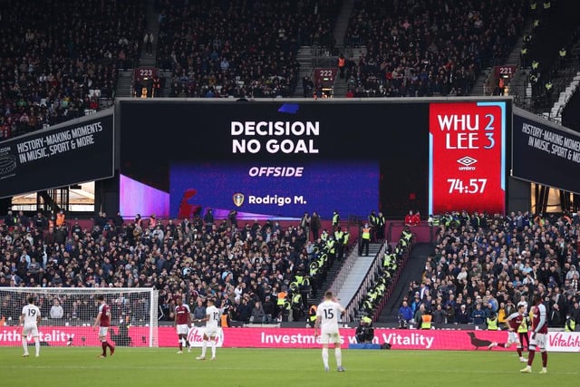 Leeds have struggled this season but cannot blame VAR too much for these problems having seen just three decisions against them overturned - two of these led directly to goals for the opposition.