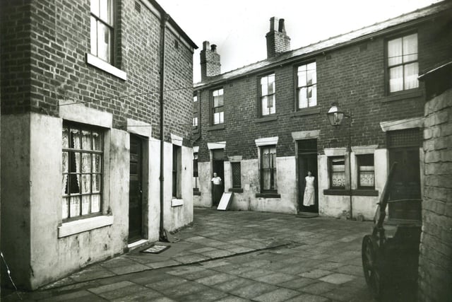 Just yards from the Golden Mile and seafront, this was Pleasant View, off Bonny Street, an area that today includes the police station and court buildings. These old streets can be seen in the triangular area between the Promenade and Central Station platforms in the aerial view of Central Station