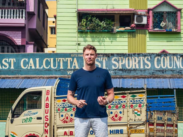 Freddie Flintoff pictured in a BBC handout photo Freddie Flintoff's Field of Dreams On Tour. Credit: BBC/South Shore