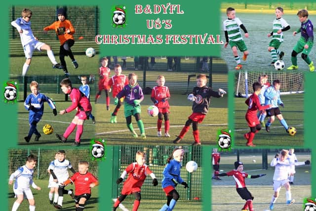 A photo montage from the B&DYFL Under-8 Christmas Festival