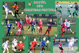 A photo montage from the B&DYFL Under-8 Christmas Festival