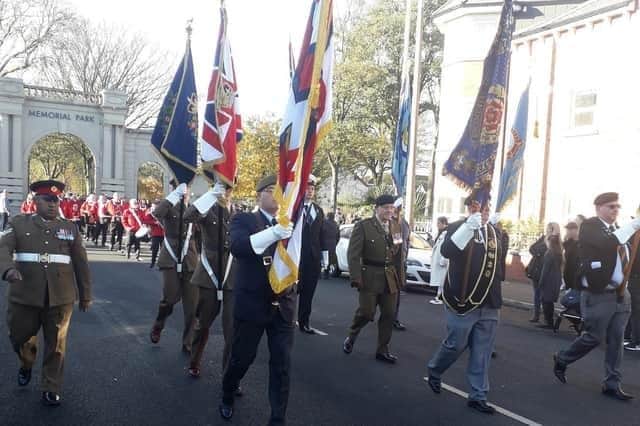 The Remembrance Day parade in Fleetwood in 2021.