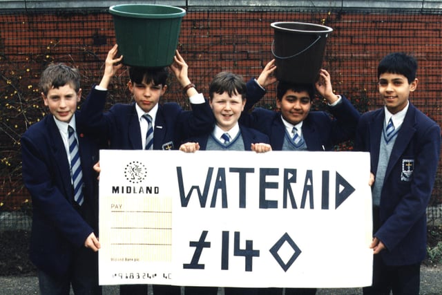 Left to right: Michael Satterthwaite, Andrew Taylor, Karl Clarke, Shoaib Patel and Faizal Malji had been collecting for Water Aid