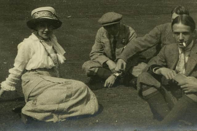 Agatha Christie with her friends on the lawn at Lytham Hall. Picture: the Christie Archives