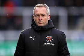 HARTLEPOOL, ENGLAND - JANUARY 08: Neil Critchley, Manager of Blackpool looks on prior to the Emirates FA Cup Third Round match between Hartlepool United and Blackpool at Suit Direct Stadium on January 08, 2022 in Hartlepool, England. (Photo by George Wood/Getty Images)