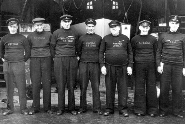 The crew of Blackpool Lifeboat which saved the lives of members of the Charles Livingstone in 1939
