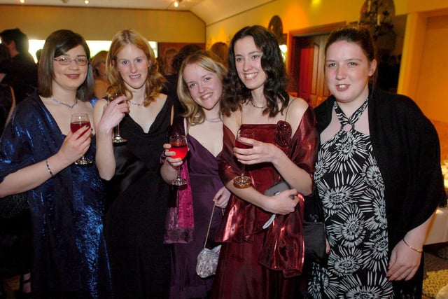 Lady Manners School 6th form prom.left to right, Philipa Cox, Caroline Cook, Rachel Gilliver, Bethan Griffith and Rebecca Slinn.