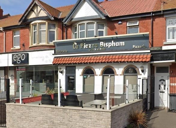 La Piazza Bispham, in 65-67 Red Bank Rd, Blackpool FY2 9HX, has a 4.7 out of 5 rating from 424 Google reviews. This reviewer really "loves" the establishement: "LOVE LOVE LOVE the food, staff and service here, highly recommend"