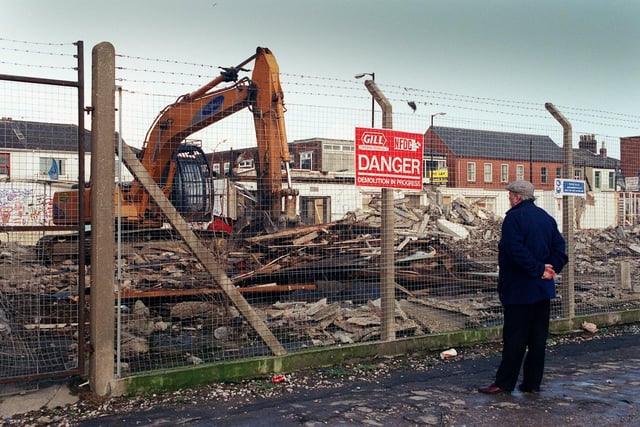 Demolition in progress on the site of the former Church Army headquarters in 2000