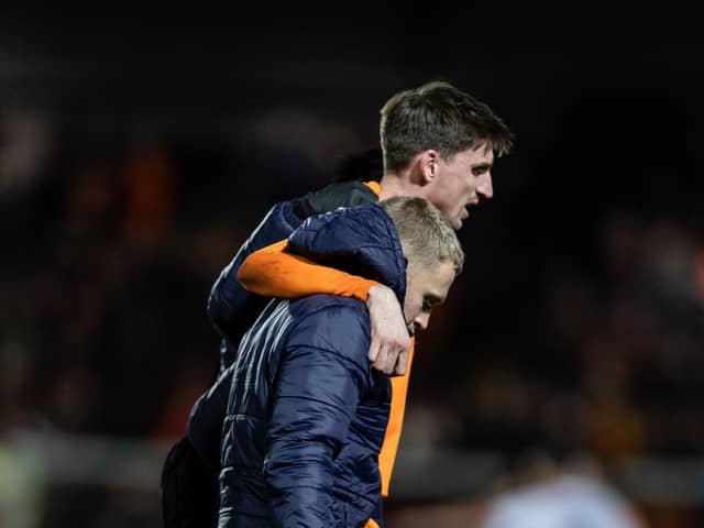 Jake Beesley limped off injured against Port Vale. He isn't expected to play for Blackpool for a few weeks. (Photographer Andrew Kearns / CameraSport)