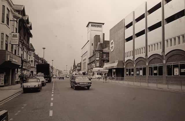 The Odeon Cinema and supermarket Fine Fare, 1985