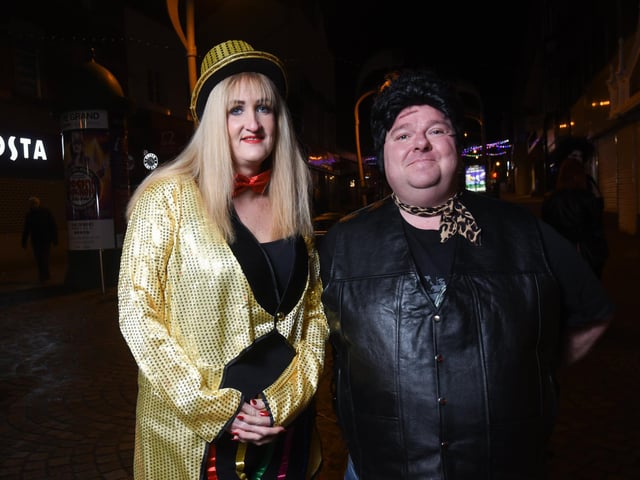 Theatre goers dress up for The Rocky Horror Show at the Grand Theatre. Tori and Gareth Parsons.