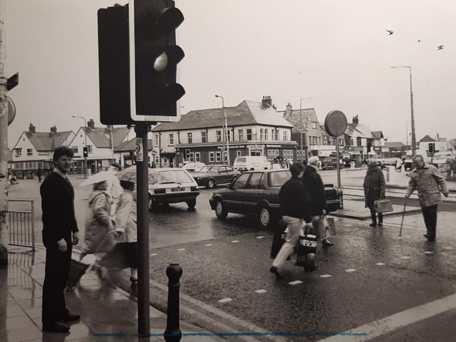 A busy scene at the junction of Victoria Road West and The Crescent