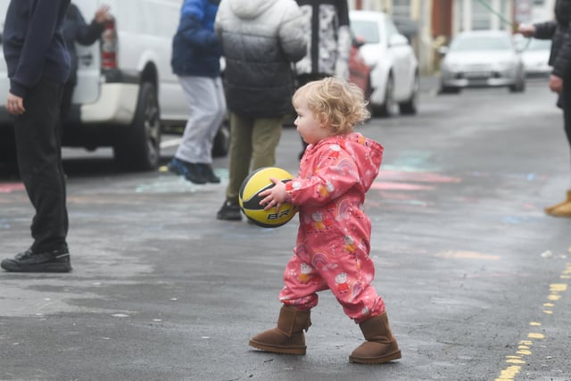 This youngster was among the many who had a ball at Blackpool's first Play Street in Clevedon Road.