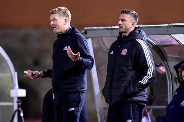 David Longwell (left) praised the AFC Fylde players Picture: AFC Fylde
