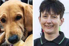 Guide Dogs trainee pup Ralph and Sandra Gee of Ovenu Lytham