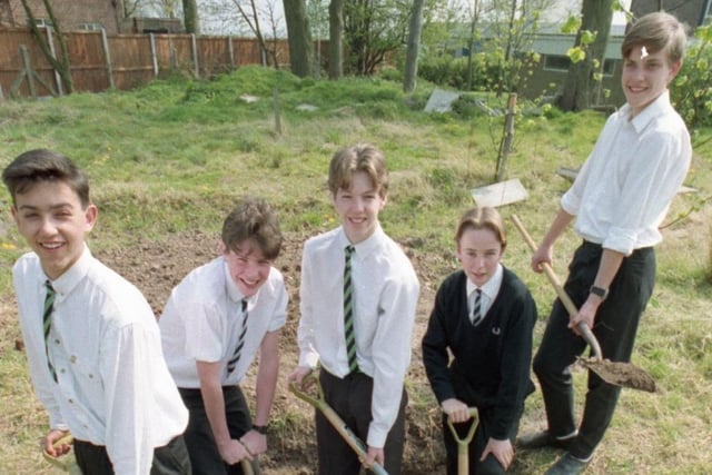 Digging in the garden at Carr Hill High School