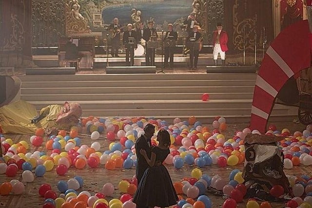 Kals Kats on stage at Blackpool Tower Ballroom, 2018, in a scene from Phantom Thread, starring Daniel Day-Lewis