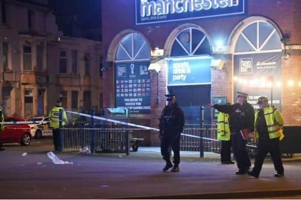 Police outside The Manchester pub following the incident on Saturday evening (March 4). Picture by Dave Nelson.