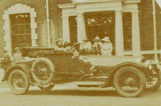 Agatha Christie and friends outside the north entrance to Lytham Hall. Picture: the Christie Archives