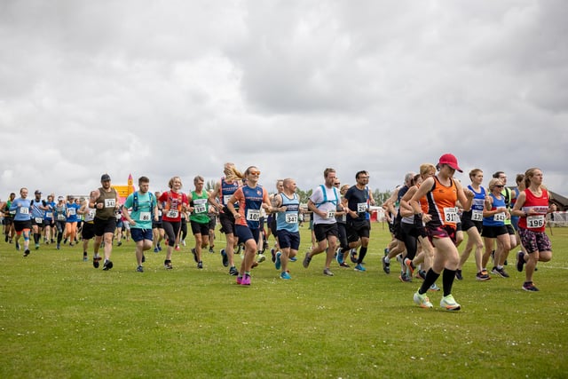 The runners underway in the Freckleton Half Marathon