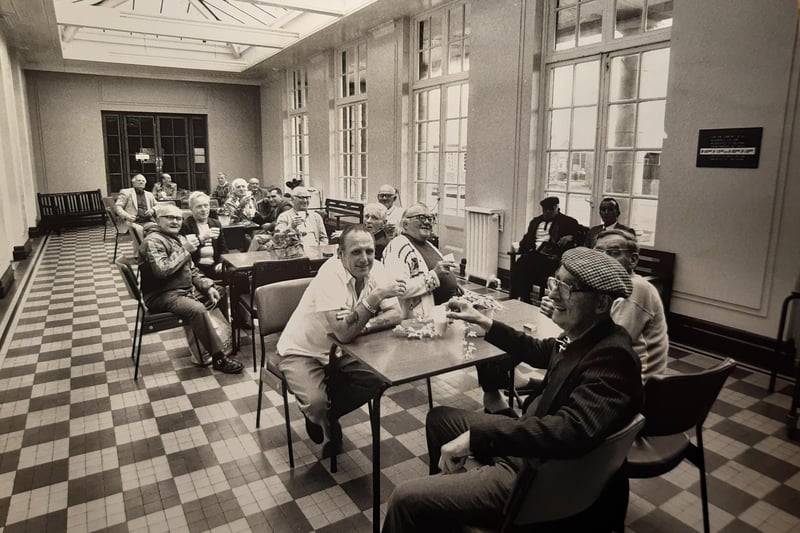 A morning cuppa in the sun room, 1988