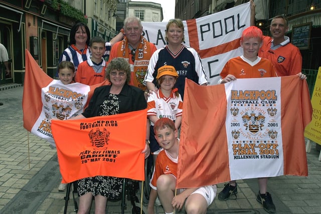 Blackpool FC's Division Three play-off final took place at the Millenium Stadium, Cardiff in 2001.
The advance party of the Tangerine Army arriving in Cardiff