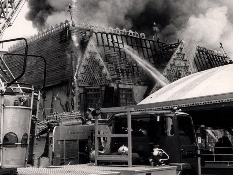 Fire takes hold at Blackpool Pleasure Beach in 1982