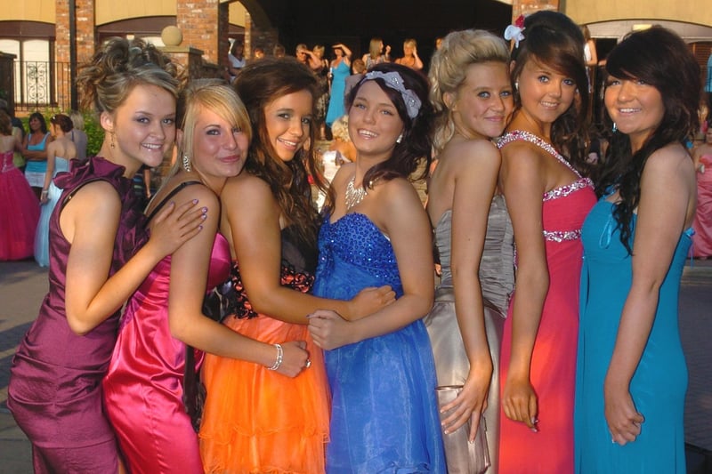 Collegiate High School prom at the De Vere Hotel, Blackpool. Taryn Reeves, Asha Mroczkowska, Amy Darlington, Alycia Kelshaw, Paige Arnett, Natalie Garnsey and Sophie Ferguson