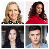 Some of the cast members from Tonight at the Musicals, at the Joe Lonthorne Theatre.  Top show (left to right): Debra Stephenson, Amelle Berrabah, Sue Devaney.
Second row (left to right): Amy Ross, Jaymi Hensley and Sophie Linder-Lee.