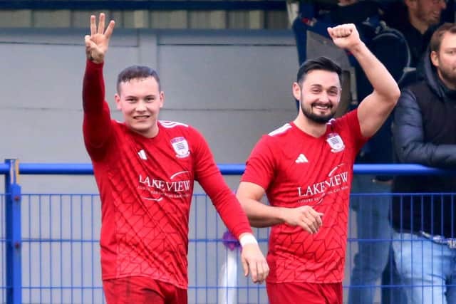 Nathan Cliffe's hat-trick gave Squires Gate victory at Glossop North End last Saturday Picture: Ian Moore