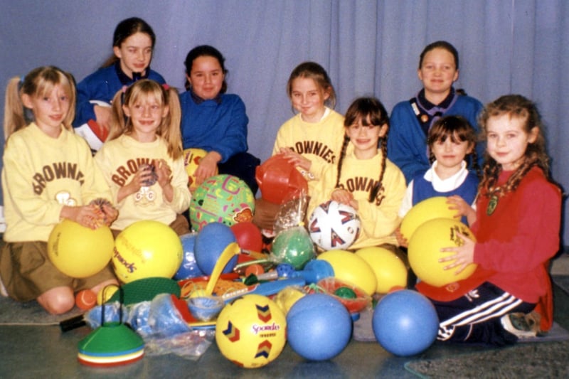 Rainbow, Brownies and Guides from Fylde South Division with TOPS Sport Equipment, 2000