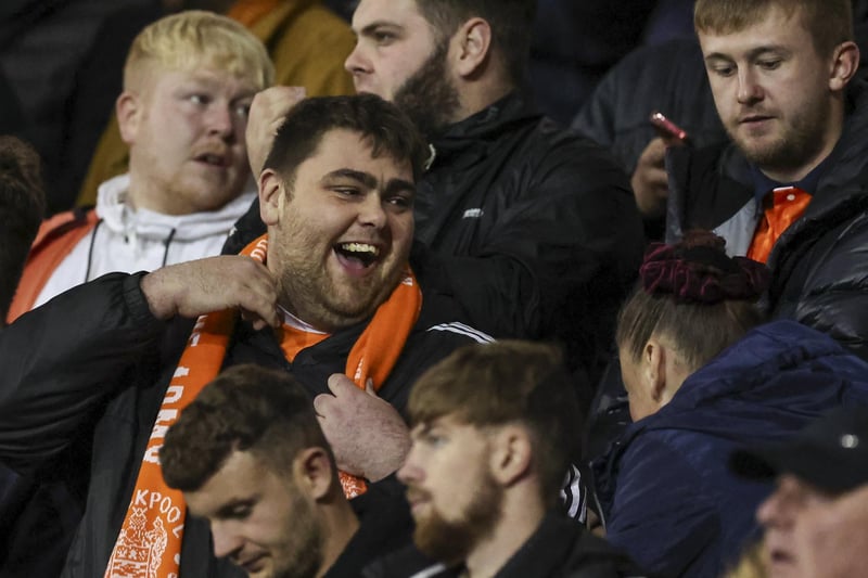 Blackpool fans at Bloomfield Road for the defeat to Derby County.