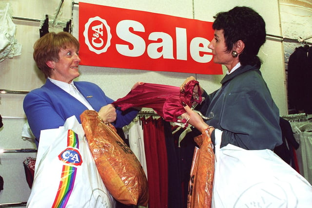 There were bargains to be had when C&A closed and this photo was seemingly mocked up to illustrate possible wrangles over who picked up the best bargains