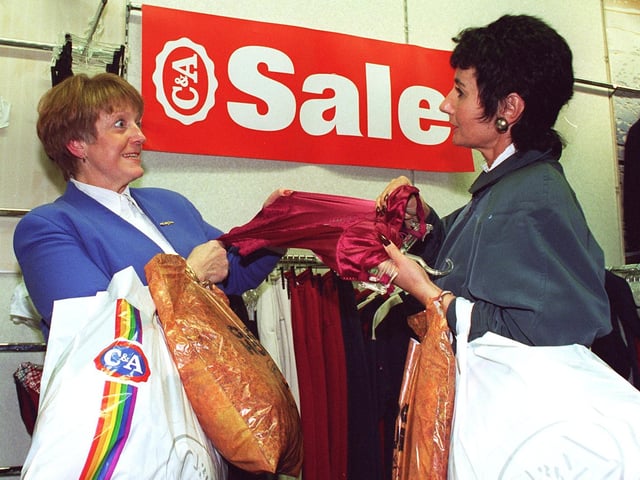 There were bargains to be had when C&A closed and this photo was seemingly mocked up to illustrate possible wrangles over who picked up the best bargains