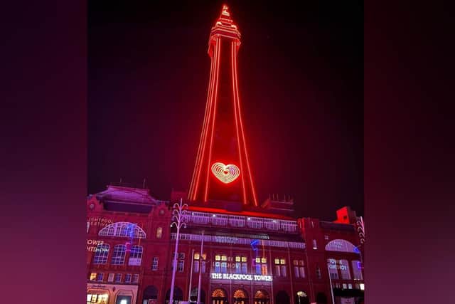 Blackpool Tower was lit red for National Anti-Slavery Day on Tuesday, October 18.