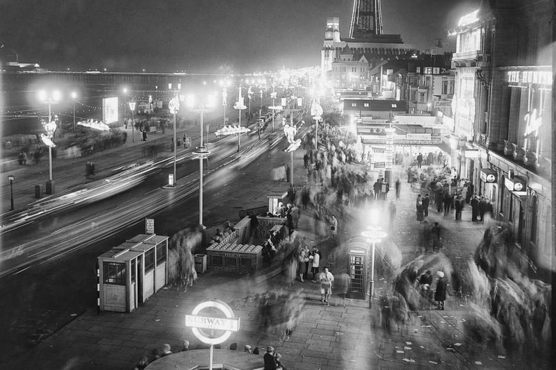 A nightshot of Blackpool Promenade in 1963 by The Gazette's Peter Owen