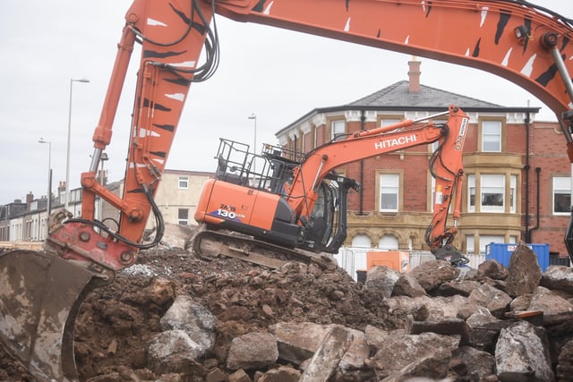 The ground is torn up at the King Street site in Blackpool where the new Civil Service office will be situated.