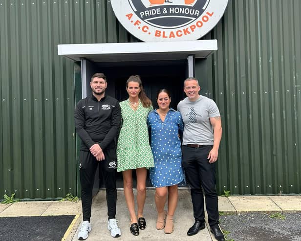 l-r: The new AFC Blackpool ownership team of Brian Rose, Briege Lavelle, Elishar Westhead and John Westhead