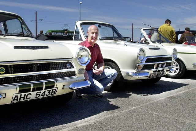 Lancashire Automobile Club Veteran, Vintage and Classic Vehicle Rally at the Norbreck Castle Hotel. Ron Vickers from Bispham couldn't decide which of his three Cortinas to bring, so he brought all of them!