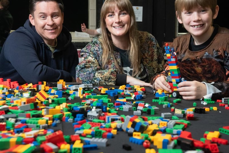 Pictured are Rick, Lyndsey and Reuben playing Lego