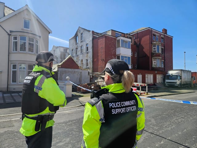 PCSOs at the scene on Blackpool seafront. Photo: Dan Martino